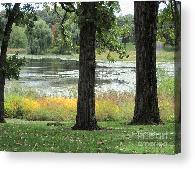 Trees Acrylic Print featuring the photograph Peaceful Water by Kathie Chicoine