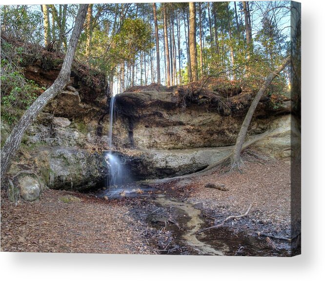 Peach Acrylic Print featuring the photograph Peach Tree Rock Waterfall by Charles Hite
