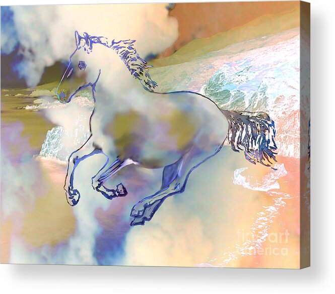 Horse Acrylic Print featuring the painting Pegasus by Ursula Freer