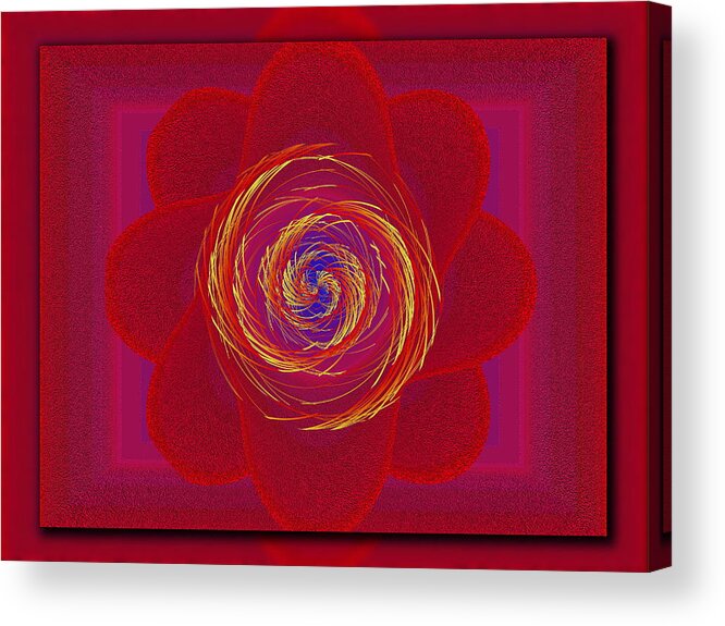 Abstract Acrylic Print featuring the digital art Pinwheeled Petals by Tim Allen