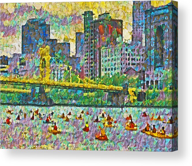 Pittsburgh Acrylic Print featuring the digital art Pittsburgh Adventure Race by Digital Photographic Arts