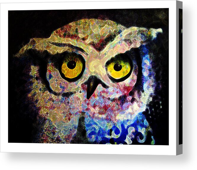 Owl Acrylic Print featuring the painting Playtime by Laurel Bahe