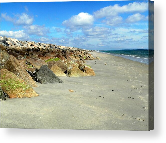Beach Acrylic Print featuring the photograph Plymouth Beach in Massachusetts by Janice Drew
