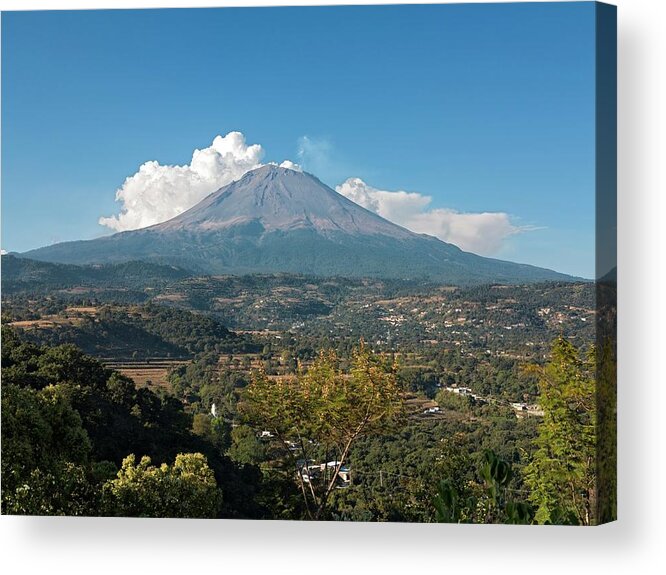 Popocatepetl Acrylic Print featuring the photograph Popocatepetl Volcano by Daniel Sambraus