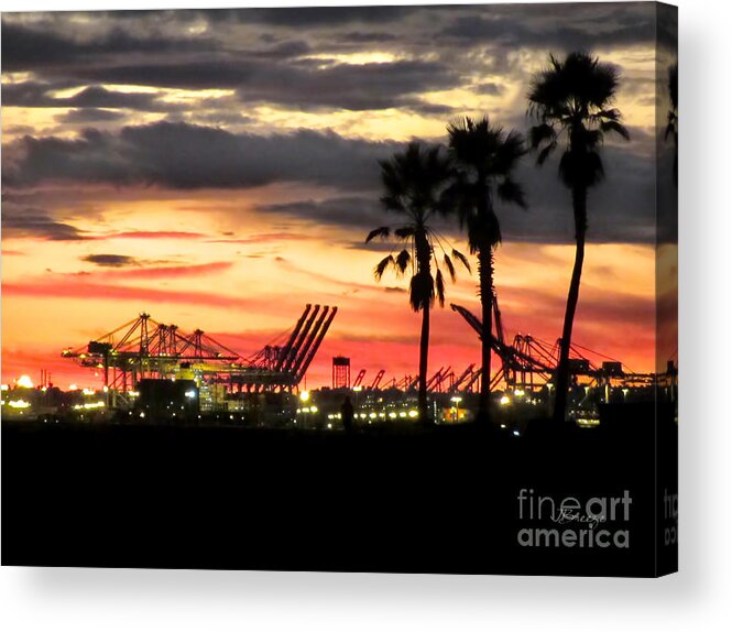 Port Of Long Beach Acrylic Print featuring the photograph Port of Long Beach by Jennie Breeze