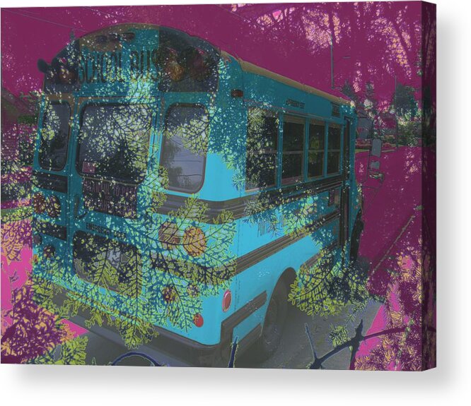 School Bus Acrylic Print featuring the photograph Prosperous Pining by Laureen Murtha Menzl
