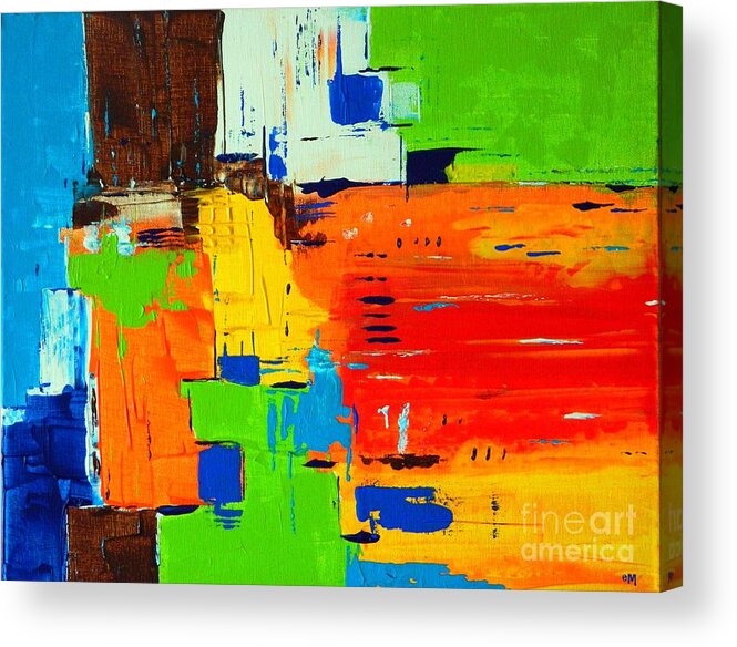 Abstract Art Acrylic Print featuring the painting Pueblo by Everette McMahan jr