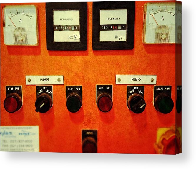 Control Panel Acrylic Print featuring the digital art Pump me up by Olivier Calas