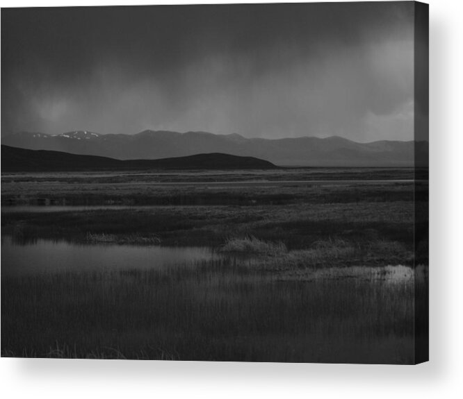 Elko Nevada Landscape Photography Acrylic Print featuring the photograph Rain at the Marshes by Jenessa Rahn