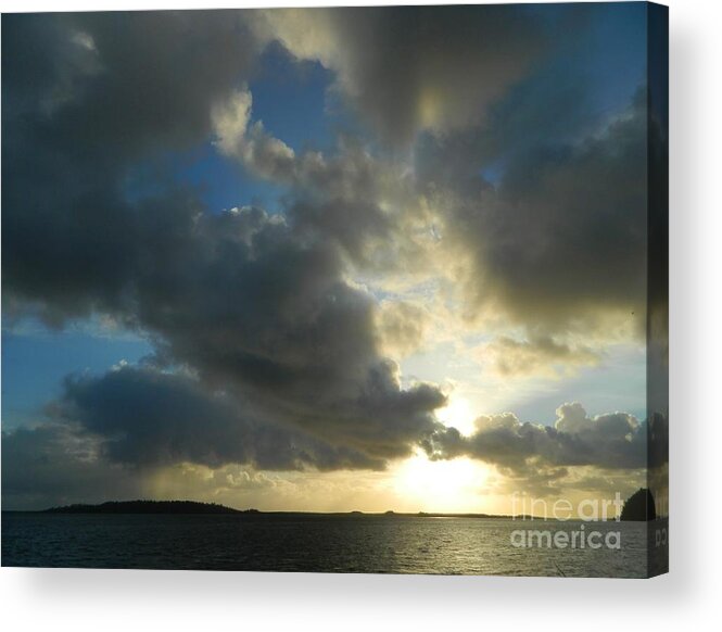 Tillamook Bay Acrylic Print featuring the photograph Rain Cloud Sunset by Gallery Of Hope 