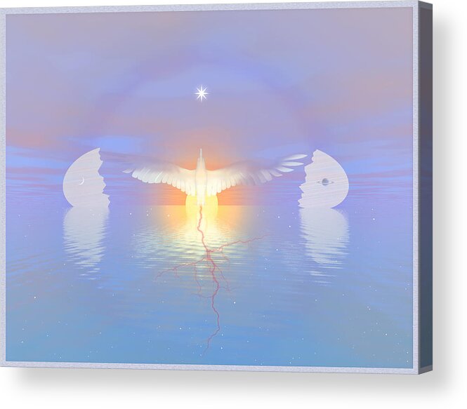 Symbolic Digital Art Acrylic Print featuring the digital art Rebirthday by Harald Dastis