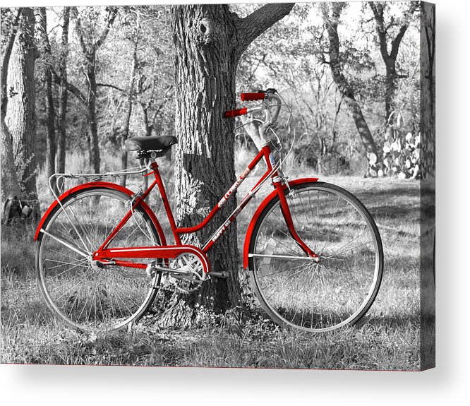 Red Bicycle Acrylic Print featuring the photograph Red Bicycle by James Granberry