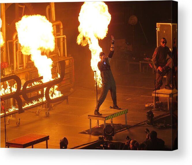 Christian Acrylic Print featuring the photograph Red heats up Winterjam in Atlanta by Aaron Martens