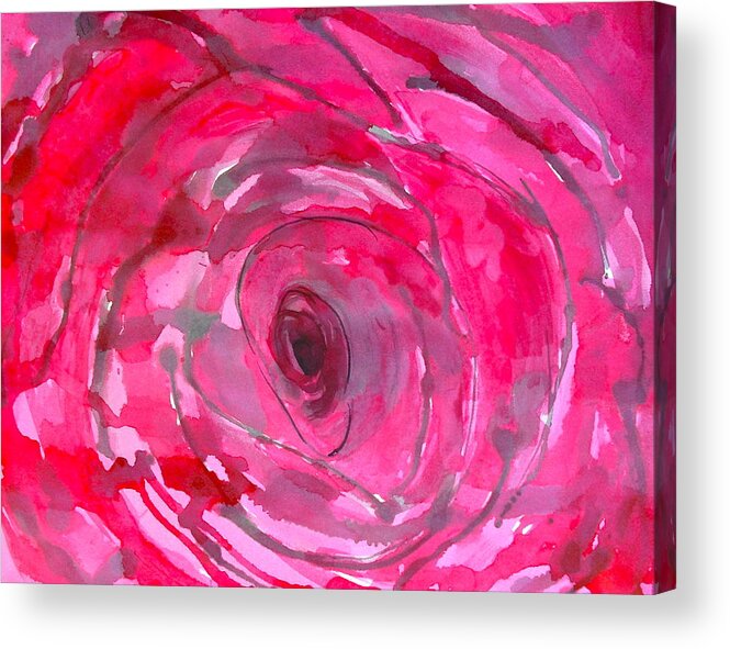 Red Rose Acrylic Print featuring the painting Red Rose by Melissa Torres