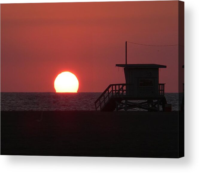 Beach Acrylic Print featuring the photograph Red Suset by Steve Ondrus