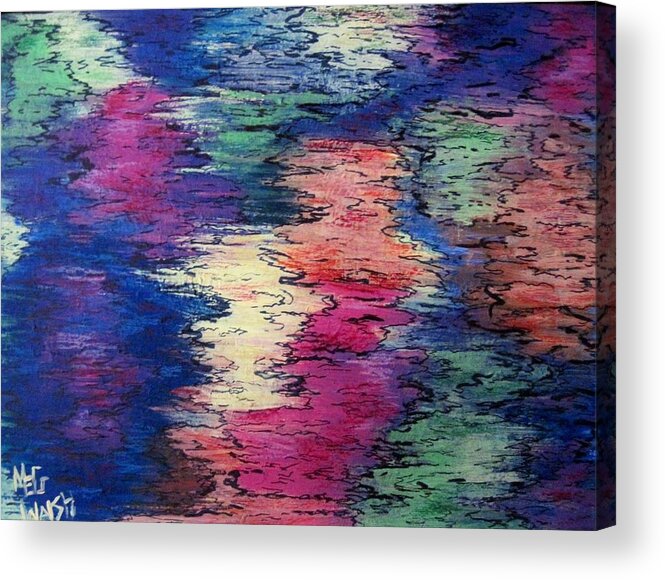 Abstract Acrylic Print featuring the painting Reflections 2 by Megan Walsh