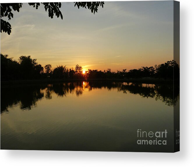 Sunset Acrylic Print featuring the photograph Reflections at Dusk by Marguerita Tan