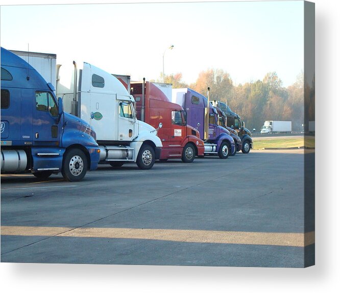 Truck Stop Acrylic Print featuring the photograph Rest Stop Roundup by Susan Woodward