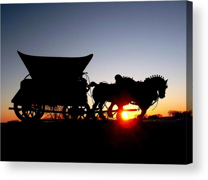 Canada Acrylic Print featuring the photograph Riding into the Sunset by Larry Trupp