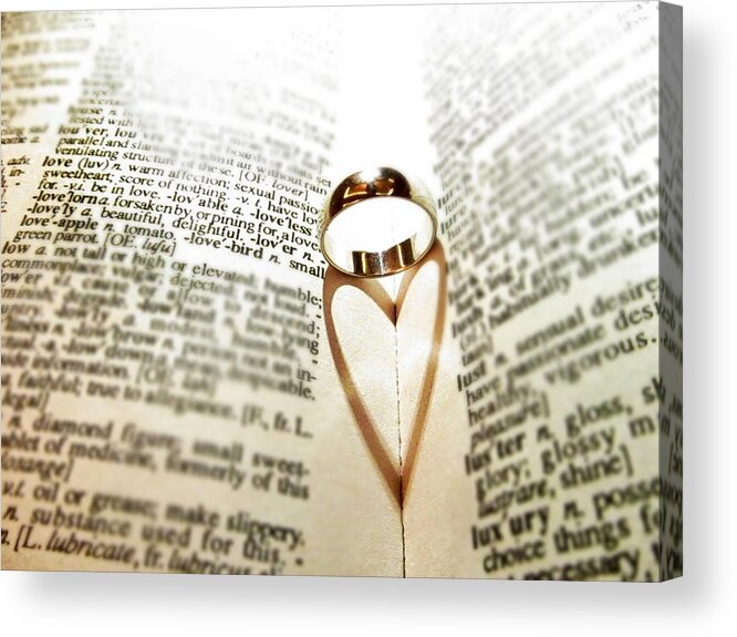Ring Acrylic Print featuring the photograph Ring Heart Shadow by Becca Buecher