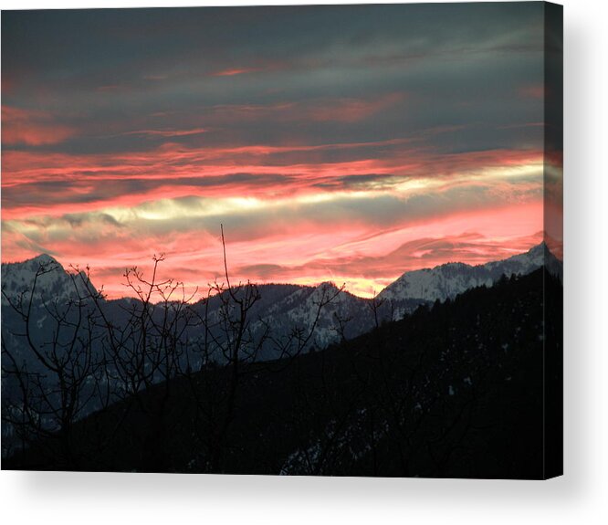 Sky Acrylic Print featuring the photograph Rose Hues of Skylight by William McCoy