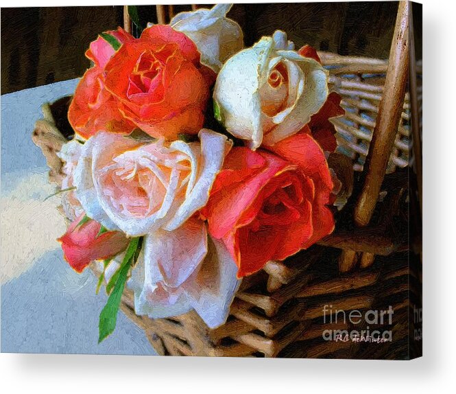 Still Life Acrylic Print featuring the painting Roses Florentine by RC DeWinter
