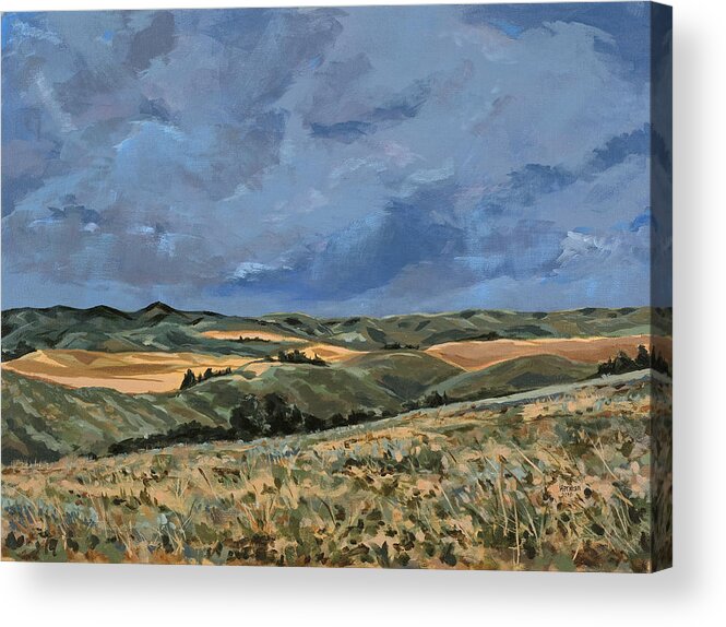 Landscape Acrylic Print featuring the painting Rotten Grass by Les Herman