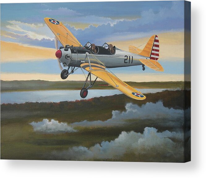 Aviation Acrylic Print featuring the painting Ryan PT-22 Recruit by Stuart Swartz