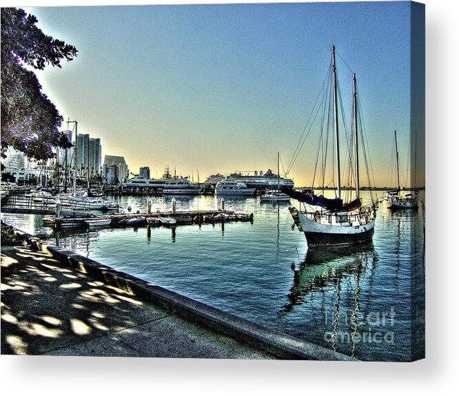 San Diego Acrylic Print featuring the photograph San Diego Harbor by Steven Parker