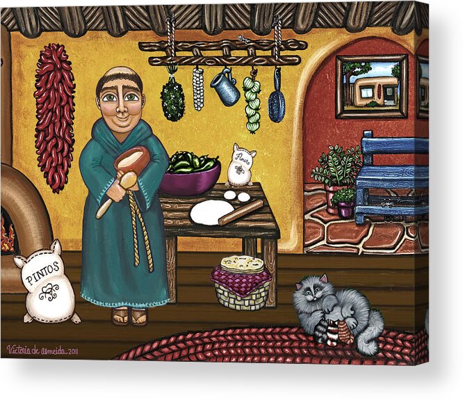 San Pascual Acrylic Print featuring the painting San Pascuals Kitchen by Victoria De Almeida