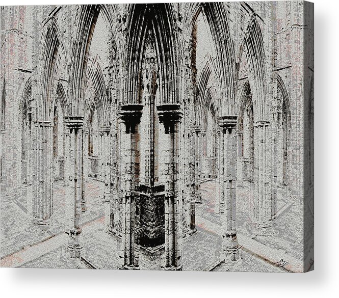 Tintern Abbey Acrylic Print featuring the digital art Sanctuary by Stephanie Grant