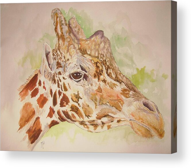 Savanna Acrylic Print featuring the painting Savanna Giraffe by Nicole Angell