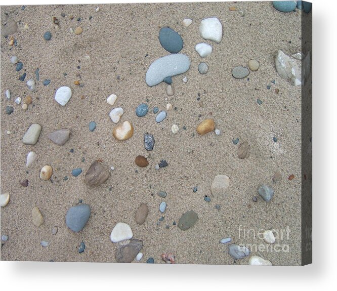 Pebbles Acrylic Print featuring the photograph Scattered Pebbles by Margaret McDermott