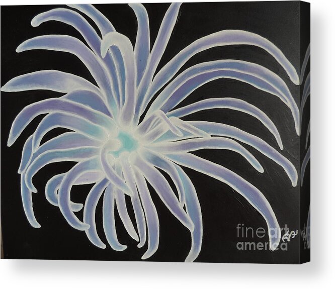 Aquatic Acrylic Print featuring the painting Sea Anemone by Dianna Lewis