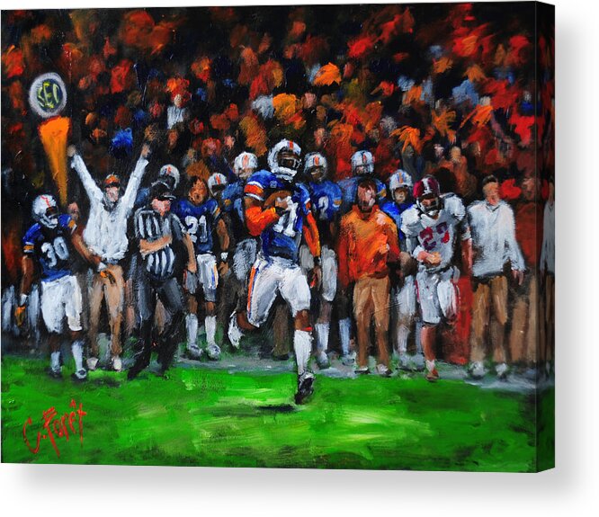 American Football Acrylic Print featuring the painting Second Chance by Carole Foret