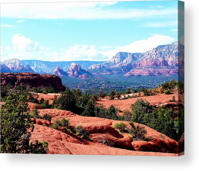 Red Acrylic Print featuring the photograph Sedona-11 by Dean Ferreira