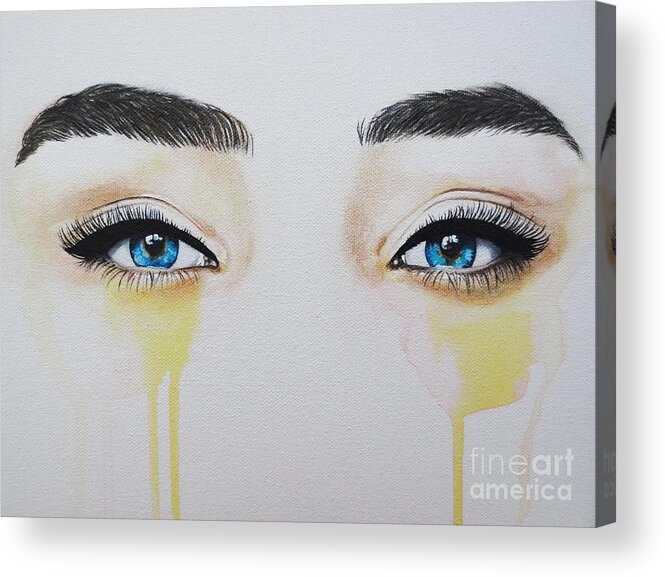 Eye Painting Acrylic Print featuring the painting Seeing Into The Soul #3 by Malinda Prud'homme