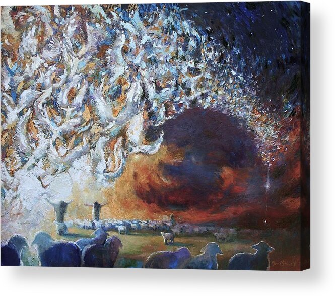Christmas Acrylic Print featuring the painting Seeing Shepherds by Daniel Bonnell