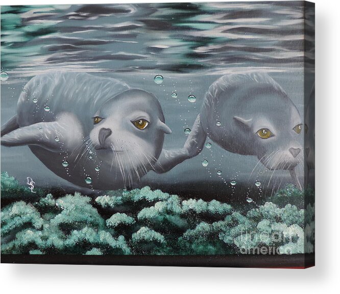 Underwater Acrylic Print featuring the painting Serenity by Dianna Lewis