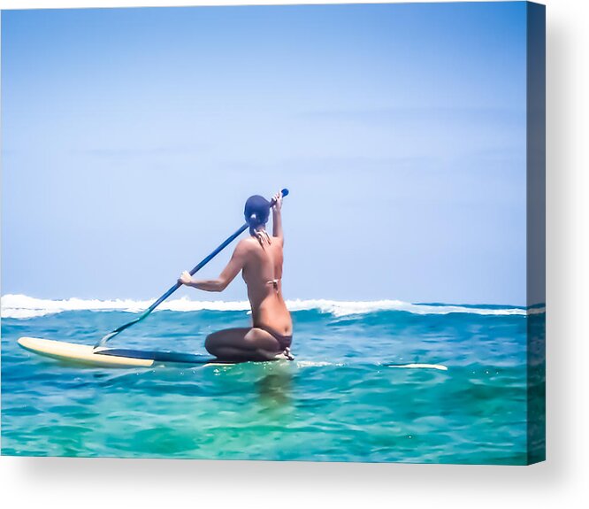 Board Paddler Acrylic Print featuring the photograph Setting Up by Roger Mullenhour