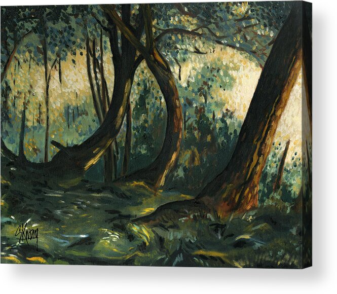 Trees Acrylic Print featuring the painting Shady Grove by Stan Kwong
