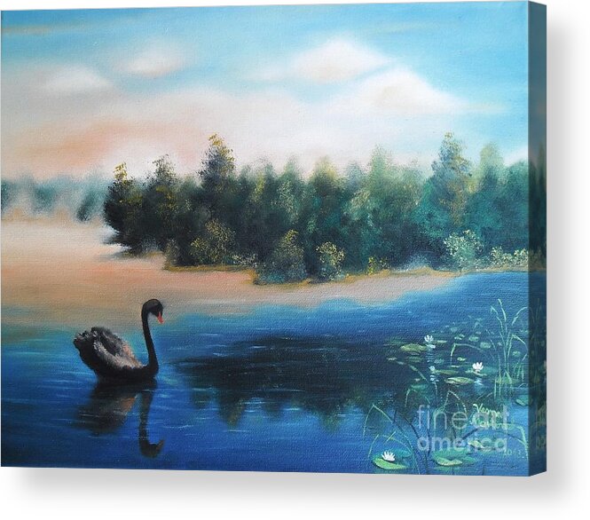Quiet Acrylic Print featuring the painting Silence by Vesna Martinjak