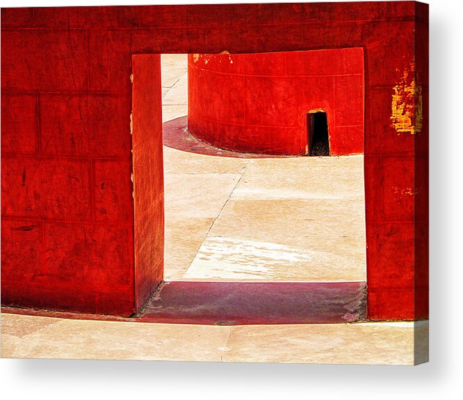 Red Acrylic Print featuring the photograph Simple Geometry by Prakash Ghai