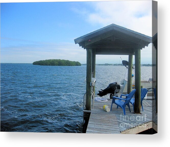 Water Acrylic Print featuring the photograph Sitting on the Dock of the Bay by Sonia Flores Ruiz