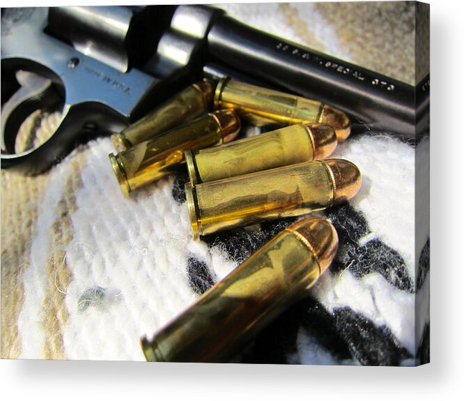 Pistol Acrylic Print featuring the photograph Six Shooter by Alan Metzger