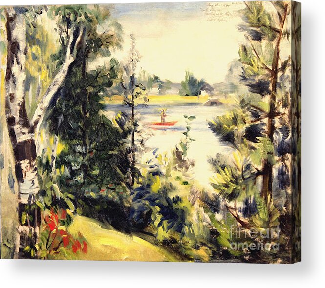 Smith Bayou Acrylic Print featuring the painting Smith Bayou - Spring Lake Michigan 1944 by Art By Tolpo Collection