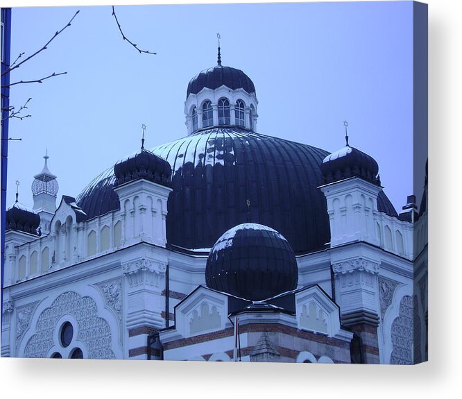 Synagogues Acrylic Print featuring the photograph Sofia Synagogue In Bulgaria by Moshe Harboun