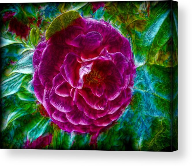Rose Acrylic Print featuring the painting Soft Purple Rose by Lilia S
