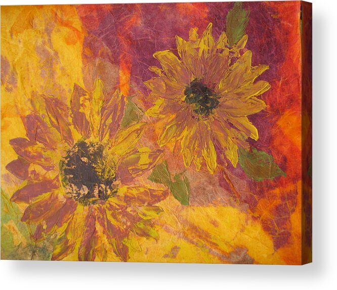 Sunflowers Acrylic Print featuring the painting Someday by Melanie Stanton