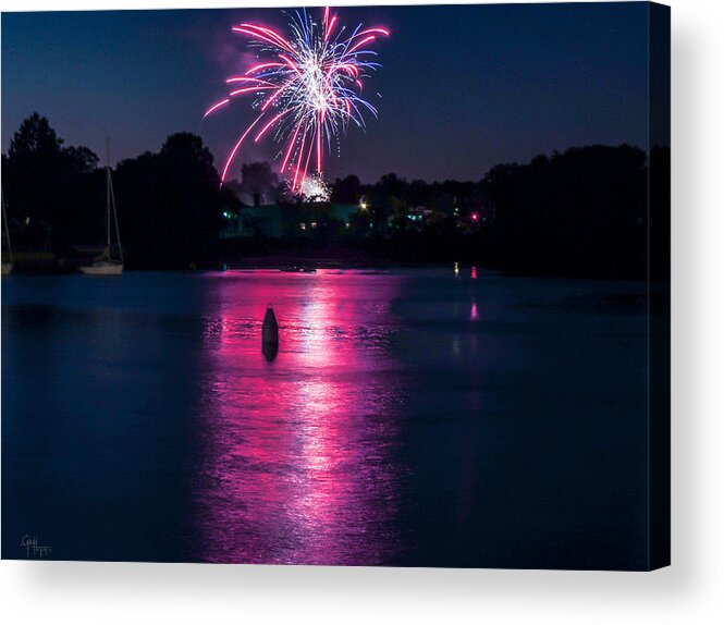 Fireworks Acrylic Print featuring the photograph Sparkling Marina by Glenn Feron